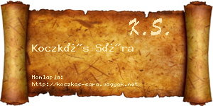 Koczkás Sára névjegykártya